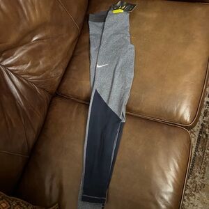 Nike Pro Warm Gray and Black Tights